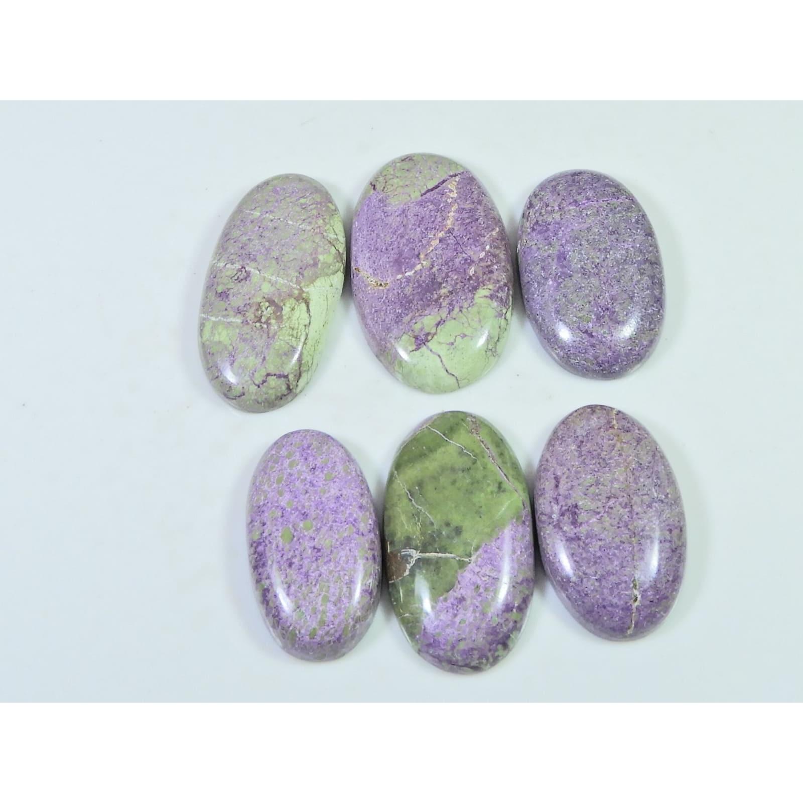 135Cts. Natural Stichtite Oval Shape Cabochon Loose Gemstone 06Pcs Lot C-2371