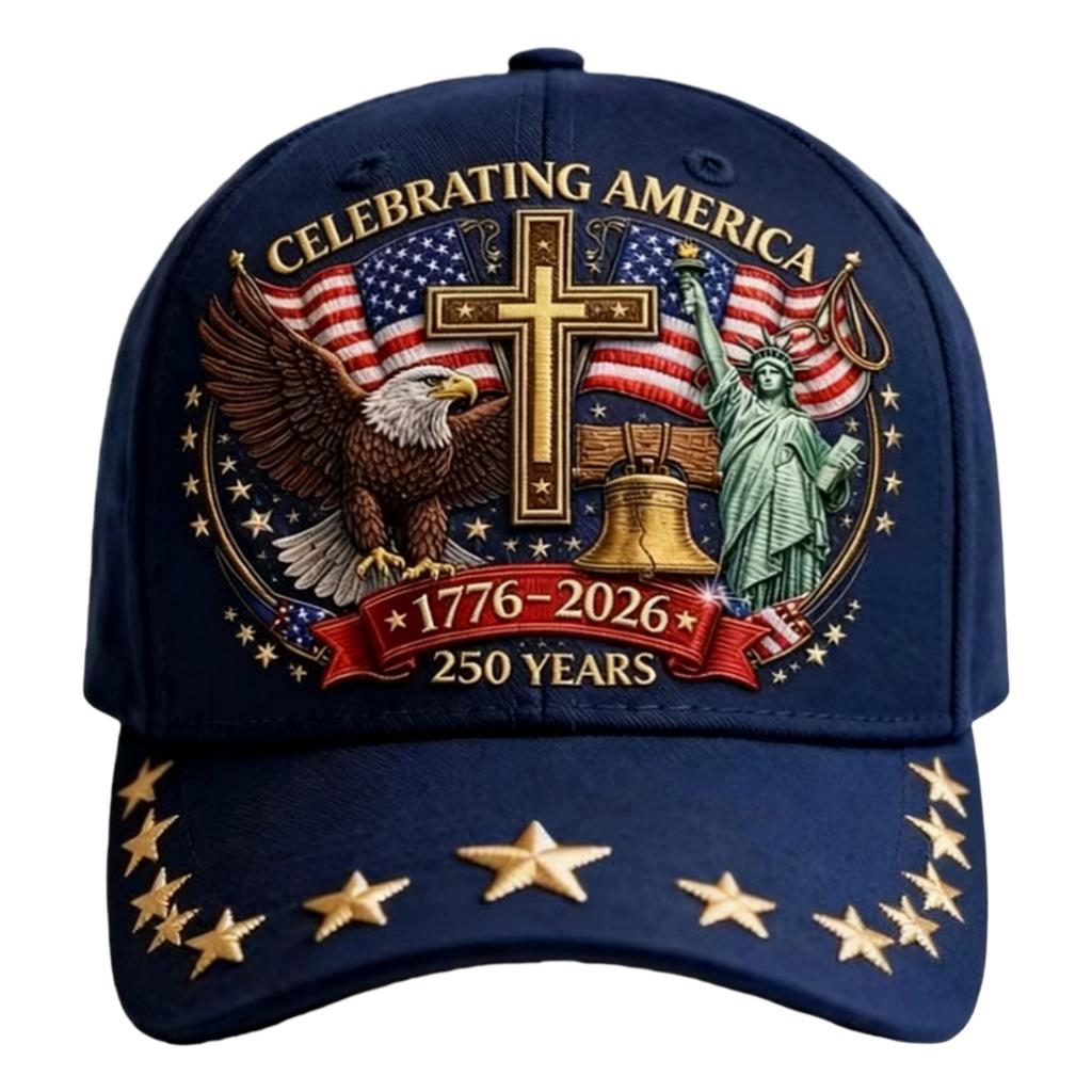 1776-2026 American Flag Print Hat Baseball Cap Patriotic Outdoor Washed Cotton Eagle Quick Dry Breathable Adjustable Cap for Men