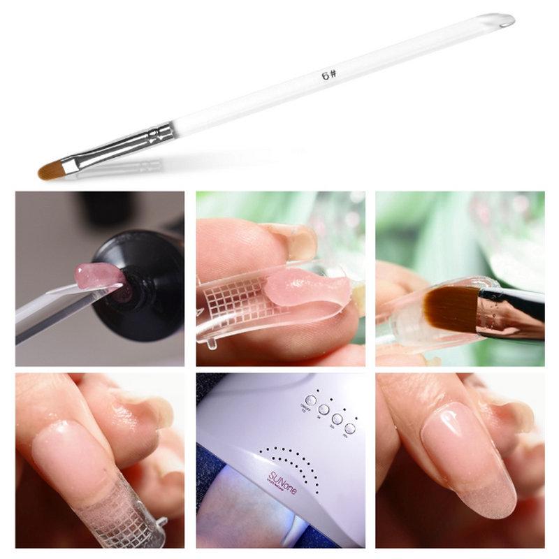Transparent Round Head Nail Art Gel Brush for DIY UV Designs