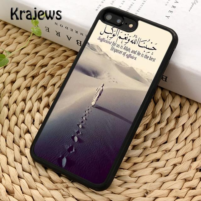 Krajews Muslim Arabic Allah Quotes Phone Case Cover For iPhone 17 Air 16 15 14 plus 11 12 13 pro max Plus coque Fundas