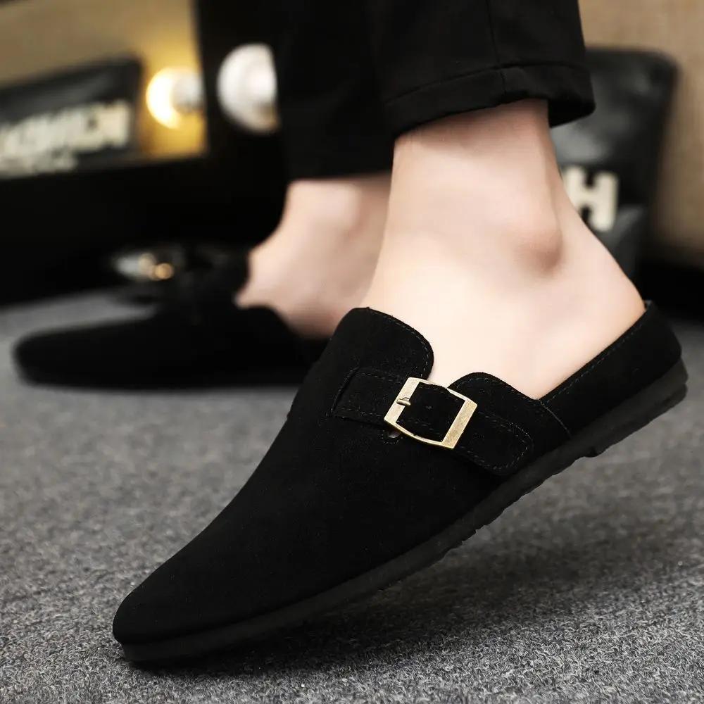Fashion Half Slippers for Men Outdoor Mules Flat Sandals Man Rubber Original Low Price Mascullino Trend 2025 Fashion Summer Sale Shoes