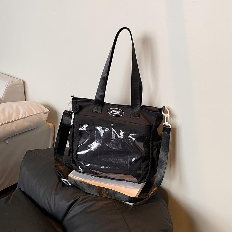 

Японская прозрачная сумка через плечо универсальная двухмерная сумка с принтом комиксов, сумка-боль, сумка-мессенджер для досуга, студенческая сумка, милая грибная кромка, детская сумка чёрный