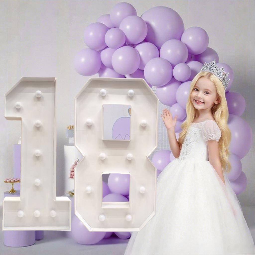 2pcs/set 91.5cm Large Light-Up Number 18 Marquee Sign,Glowing Decor,Photo Booth Prop for 18th Birthday,81th Anniversary,Graduation Holiday Party Decor