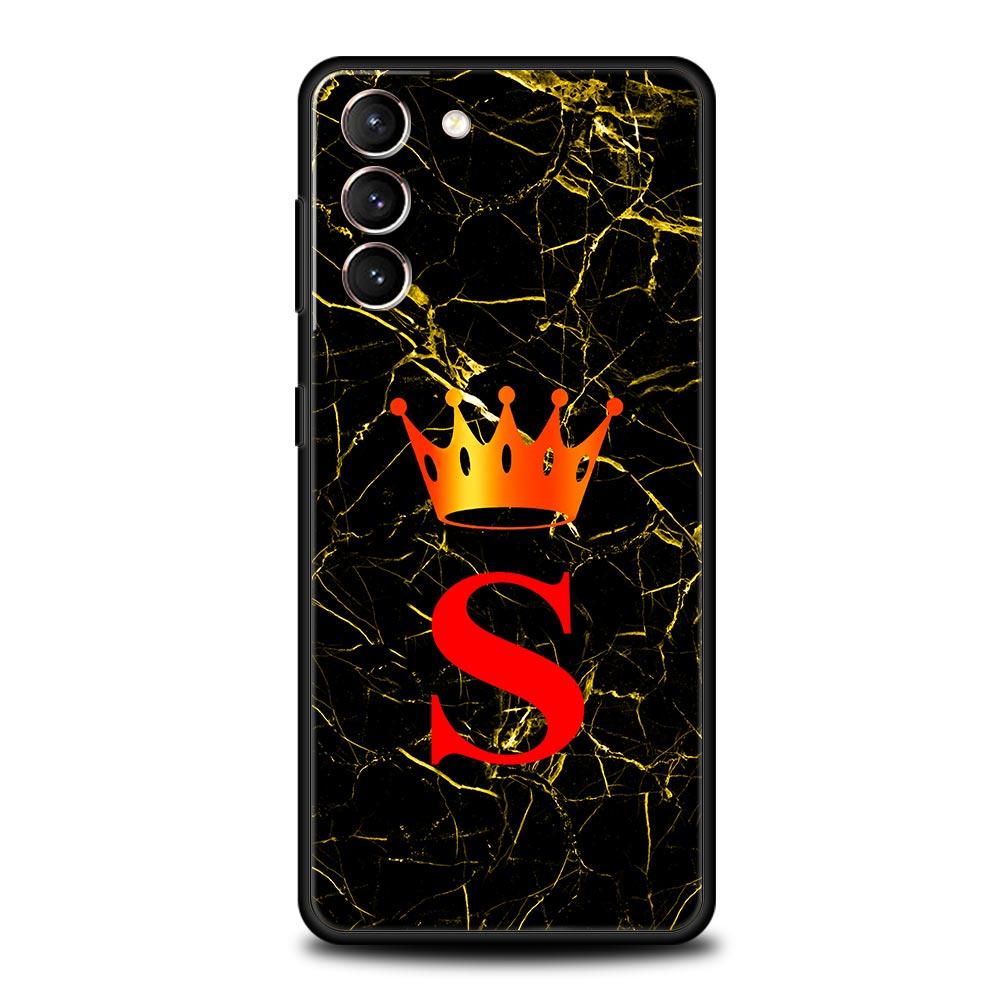 Marmurowy Etui na Telefon z Literą dla Samsung Galaxy S26 S25 S24 S23 S22 S20 S21 FE Ultra S25 Edge Plus 5G Miękki Pokrowiec TPU Fundas Capa Torba