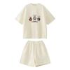 Children Set Girls Clothes Sport Tracksuit Teenager Bear Letter T-shirt + Shorts Hot Pant 4 -12 Years