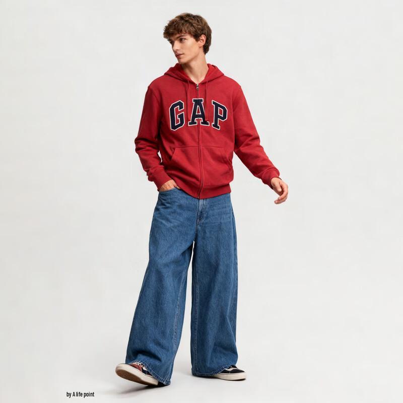 Gap Unisex Fleece-Lined Logo Zip-Up Hoodie