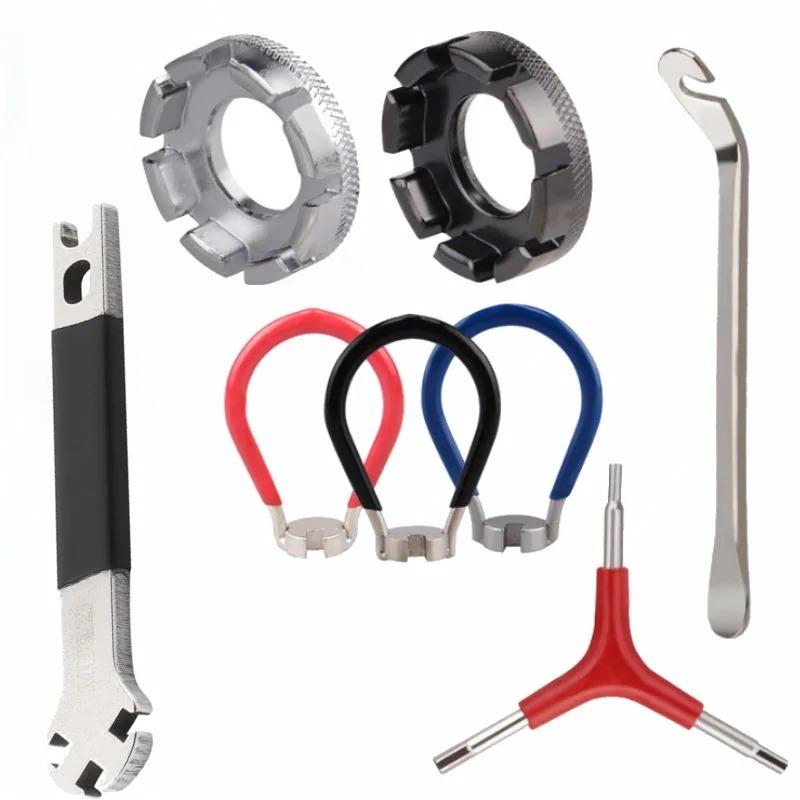 Steel Wire Wrench Spoke Tire Repair Tool Set Universal 8 Port Wheel Disassembly Chain Bike Motorcycle Tool Kit