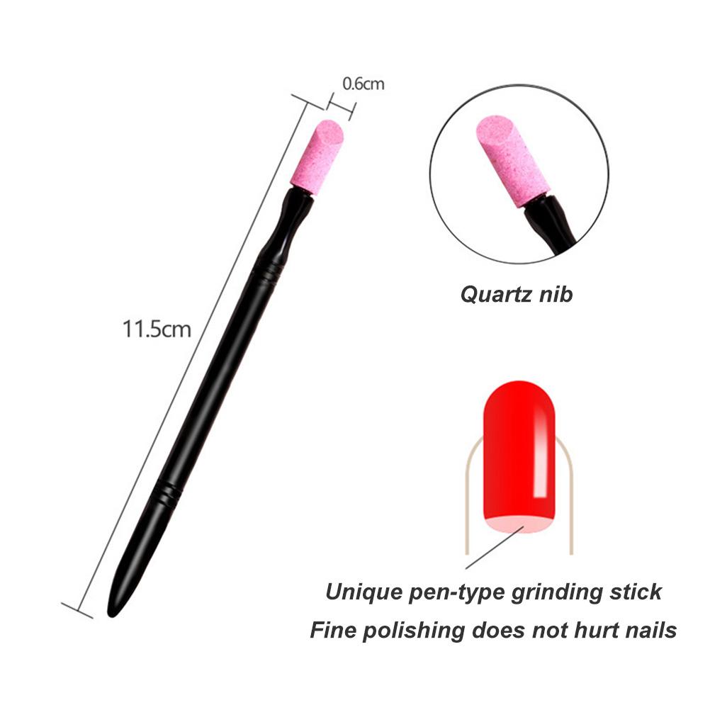 Kwarts Nagelriem Duwer Pen Dubbelzijdig Kwarts Scrubsteen Nagelriem Verwijderaar Duwer Trimmer Dode Huid Snijder Pen Stick Manicure Verzorgingstool