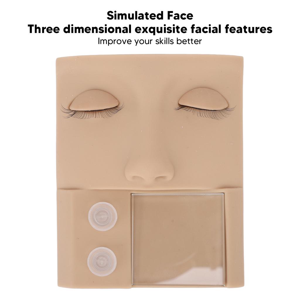 Eyelash Extension Head 3 In 1 Replaceable Eyes Washable Simulation Silicone Eyelash Practice Face for Beginners