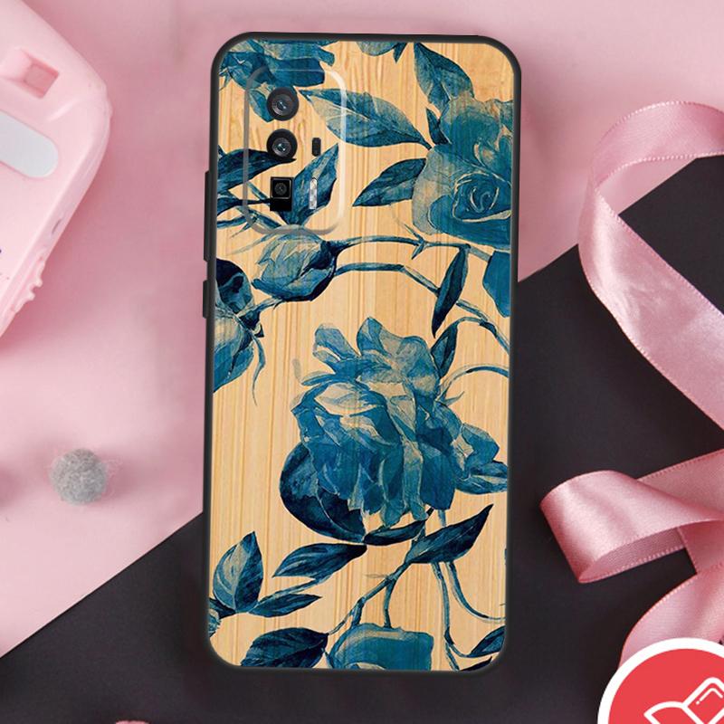 Tree Flower Bamboo Wood Case For Xiaomi 14 Ultra Mi 15 13 11T 12T 13T 14T Pro POCO X7 Pro X3 X5 X6 F5 F6 F7 Cover