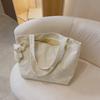Canvas Tote Bag With Stitching For College Students Street Style Fashion