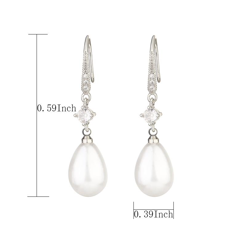 Fashion Water Drop Zircon Zircon Dangle Earrings for Women Bridesmaid Wedding Zircon