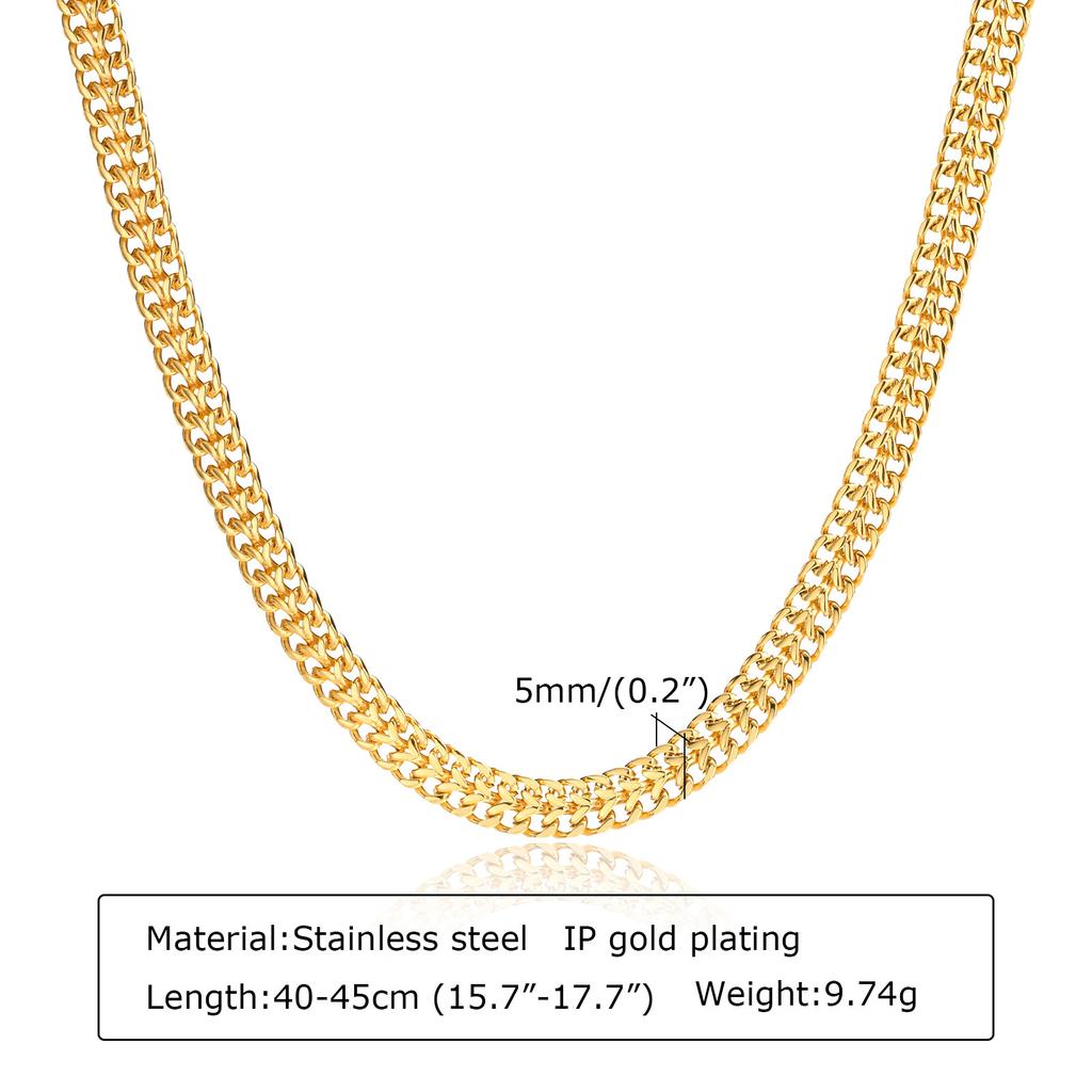 Chunky Gold Plated Link Necklace For Women, Stainless Steel Oval Thick Chain Choker Minimalist Jewelry