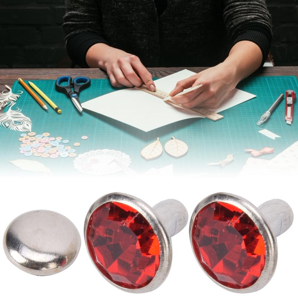 50 Sets Rhinestone Rivets Crystal Diamond Studs Leather Craft Bag Clothes Decoration