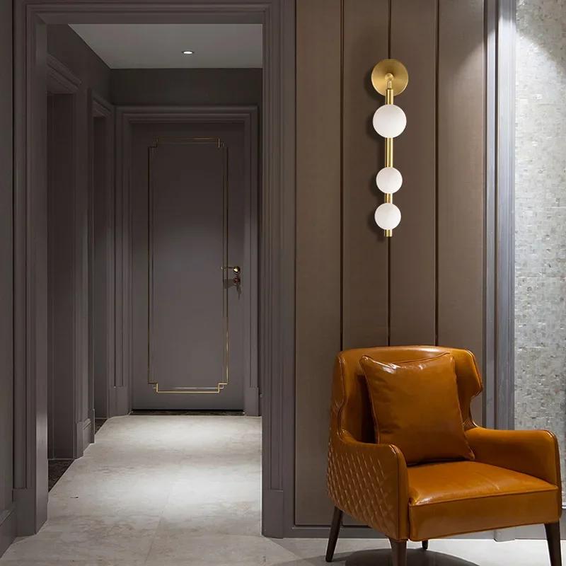 AZ White Glass Ball Wall Lights For Living Room Coffee Shop Bedroom Gold Black Pearl Wall sconce bathroom Mirror light