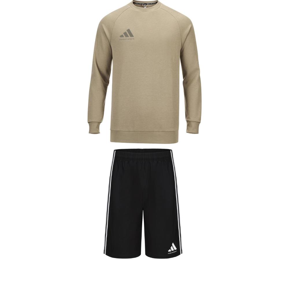 

Adidas Comfortable Round Neck Pullover Long Sleeve Sweatshirt Fashion Tie Simple Shorts Casual Sports Suit ACLLSPS3CS-GYDG+S21ATMSH2T-BW S