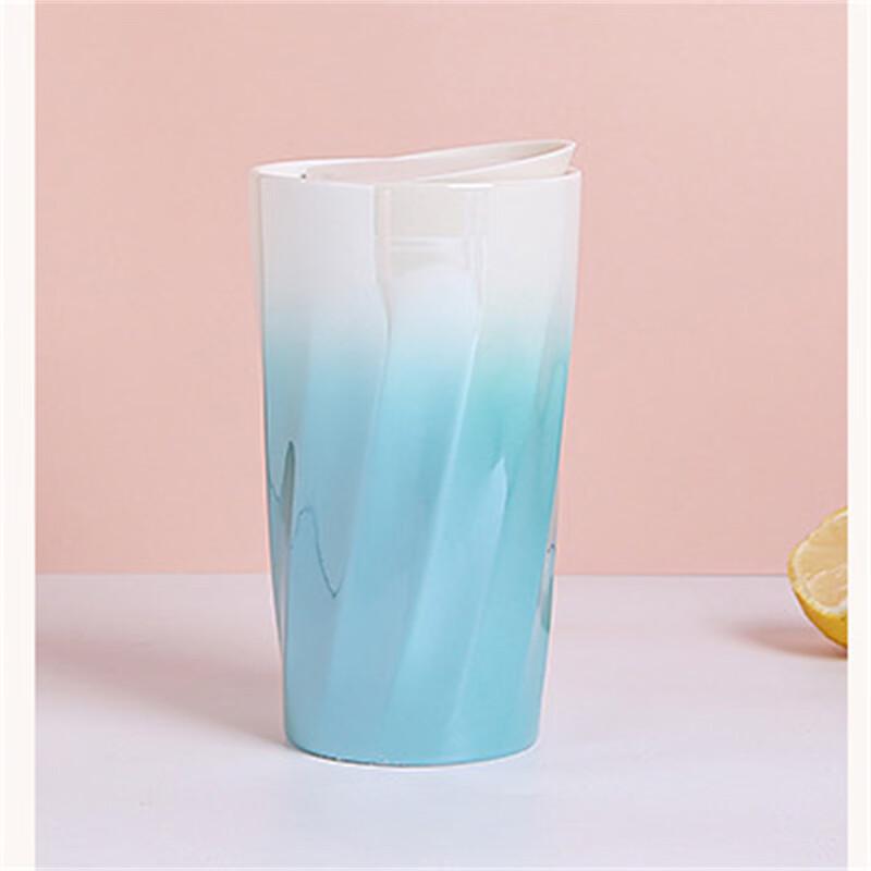 Chic Double-Layer Ceramic Couple s Mug with Lid