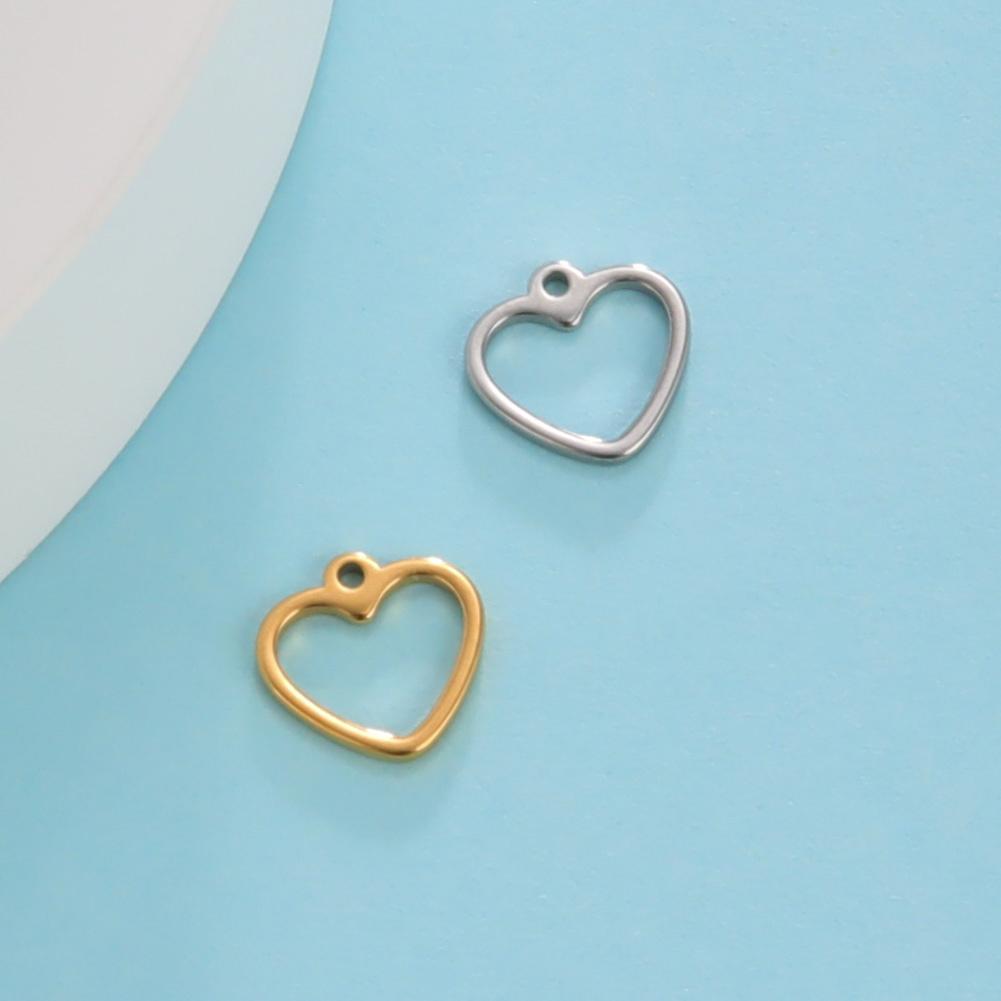 Teamer 5pcs Stainless Steel Charms for Jewelry Making DIY Accessories Sun Star Heart Moon Pendant for Bracelet Necklace Earrings