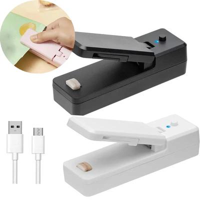 Heat Sealer USB Rechargtable Mini Sealing Machine Storage Bag Clip Mini Sealing Machine Sticker Seal for Food Snack Kitchen Gadg
