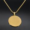 Muslim Arabic Quran Medal Necklace for Men Women Stainless Steel Gold Color Islamic Amulet Male Chain Jewelry Collar NZZZ491S02