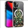 Magnetic Christmas Tree Phone Case for iPhone 15/16/17 Pro Max - Transparent Full Coverage