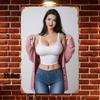 Pc Retro Metal Tin Sign Poster Woman Graffiti Illustration Wall Art Decor for Home Garage Bar Xin