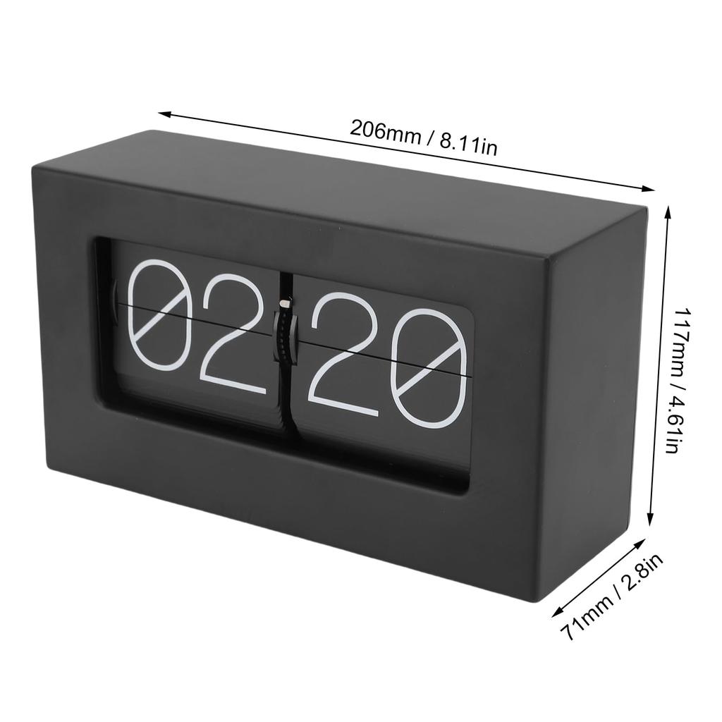 Asixxsix Flip Desk Clock, Retro Style Flip Clock, Automatic Rotating Vintage Flip, Classic Mechanical Battery Powered Digital Display, Desktop & Wall