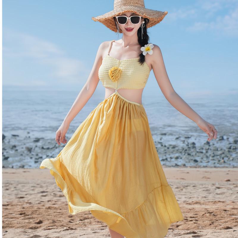 Bohemian Island Hot Spring Resort Women's Thai-Style Bikini with Versatile Long Skirt