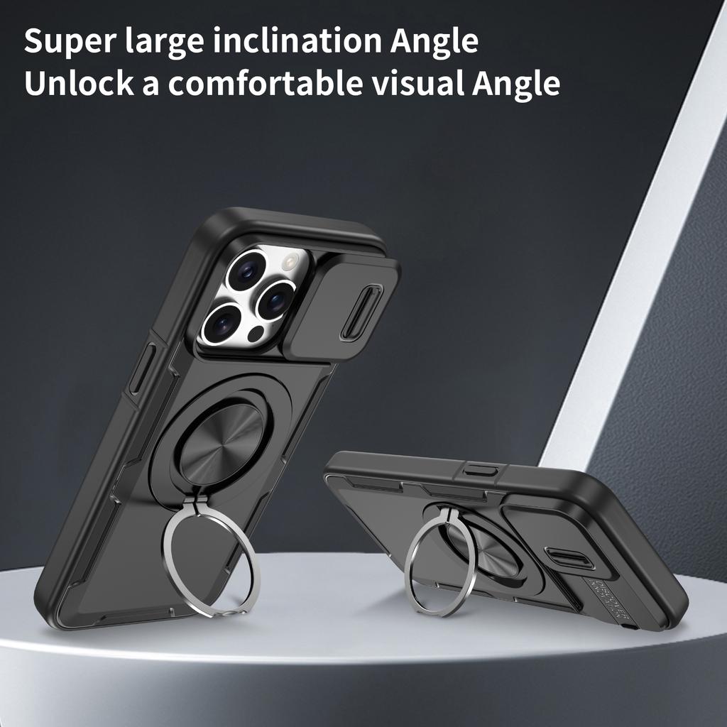 Dual Layer Strong Case for Iphone 17 Pro Max 12 13 14 15 Plus 16 Pro Max Iphone17 for Magsafe Kickstand Ring Holder Cover