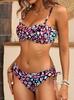 2025 Květinový Twist Bezramínkový Bikini Set