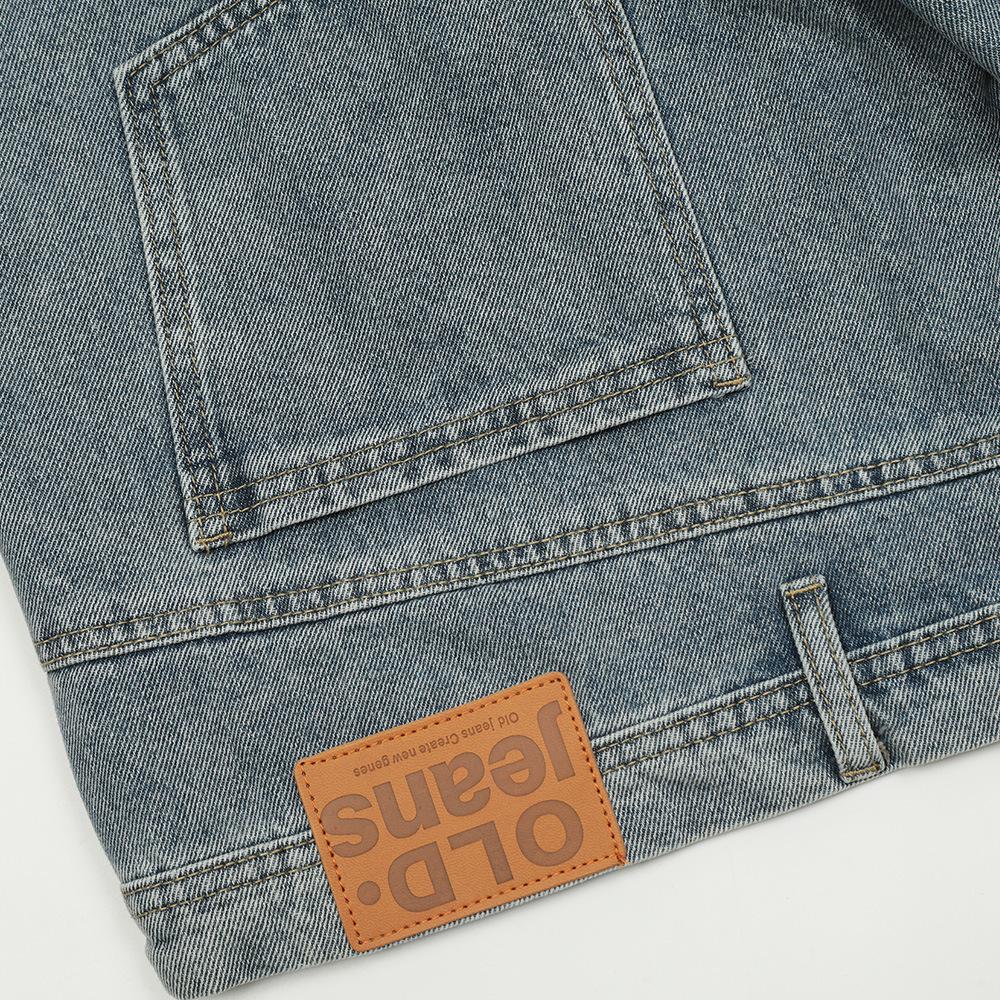 Men'S Workwear Design, Denim Five Quarter Shorts, Men'S High Street Trend, Niche Personality, Wash Water Straight Leg Shorts