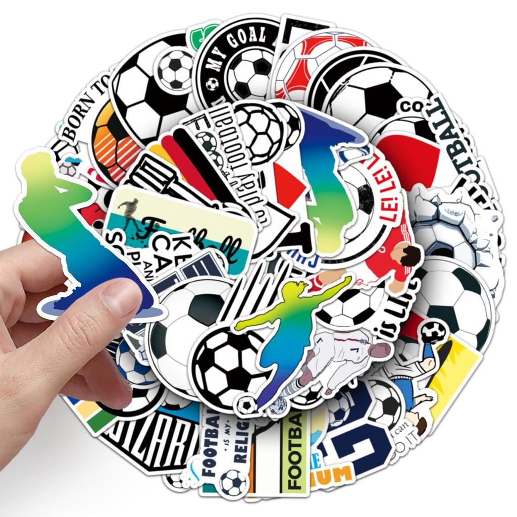 50 Waterproof Cartoon Football Graffiti Stickers for Phone & Suitcase