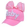 Children Adjustable Hat Baby Girl Casual Outdoor Letter Pattern Baseball Cap Breathable Visor Hats With Bowknot