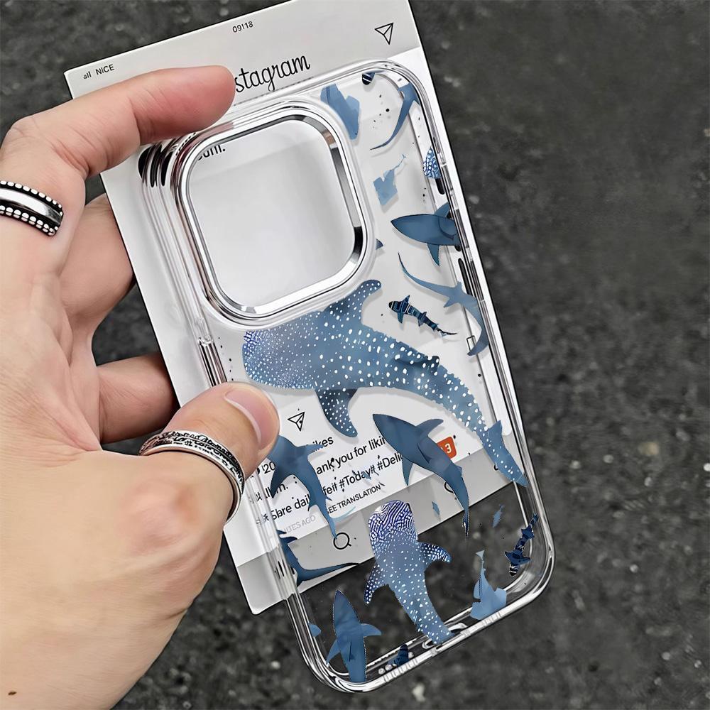 Whales Phone Case For Iphone 17 14 Pro Max 12 Plus 13 11 15 16 17E 16E Transparent High Hardness Shockproof Cover