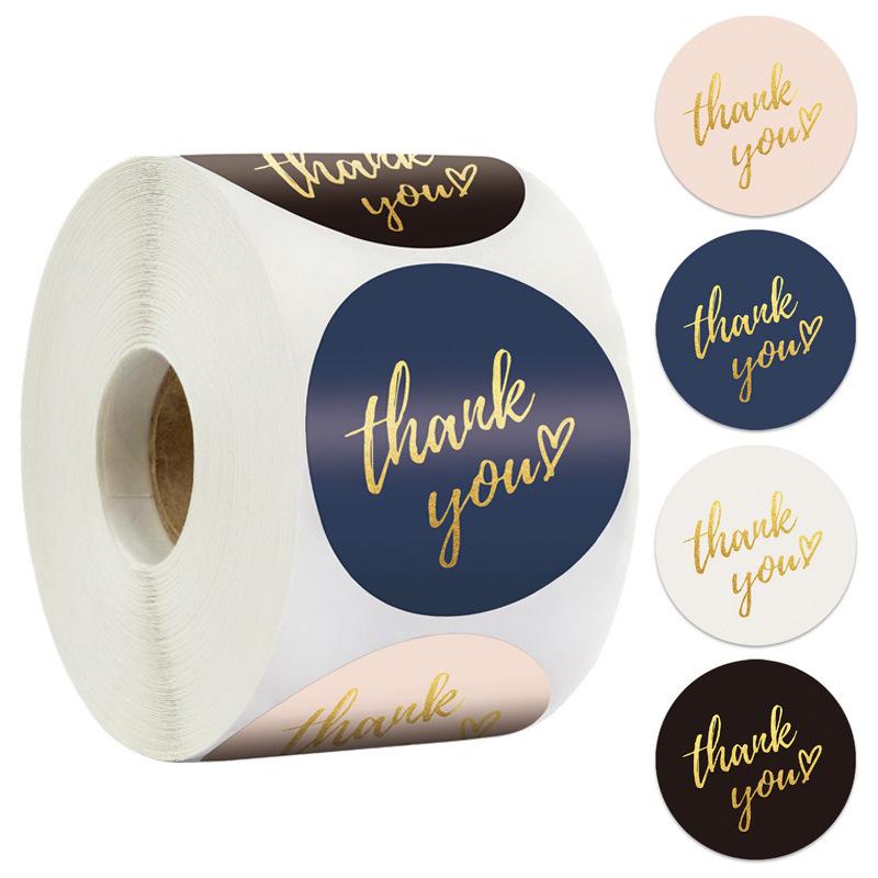 Hot Stamping, Thank You Stickers, Gratitude, Friends and Family, Thankyou, Circular, Self-adhesive Labels, Gift Decorations, Sealing Stickers