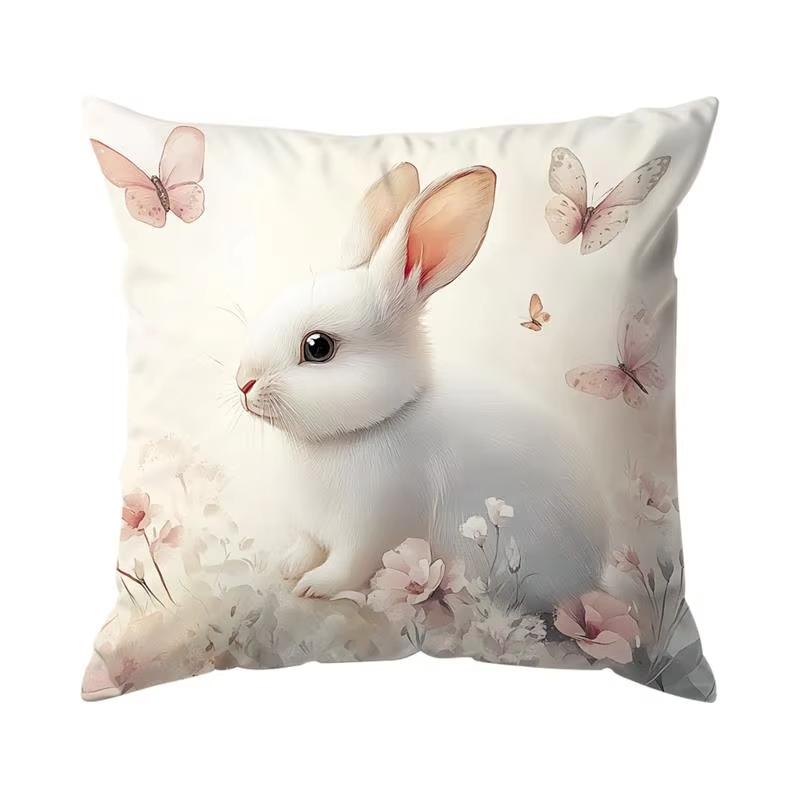 

Bunny Rabbit Easter Egg Pillow Cover Spring Holiday Party Decoration with Embracing Design for Family Gatherings 45cmx45cm