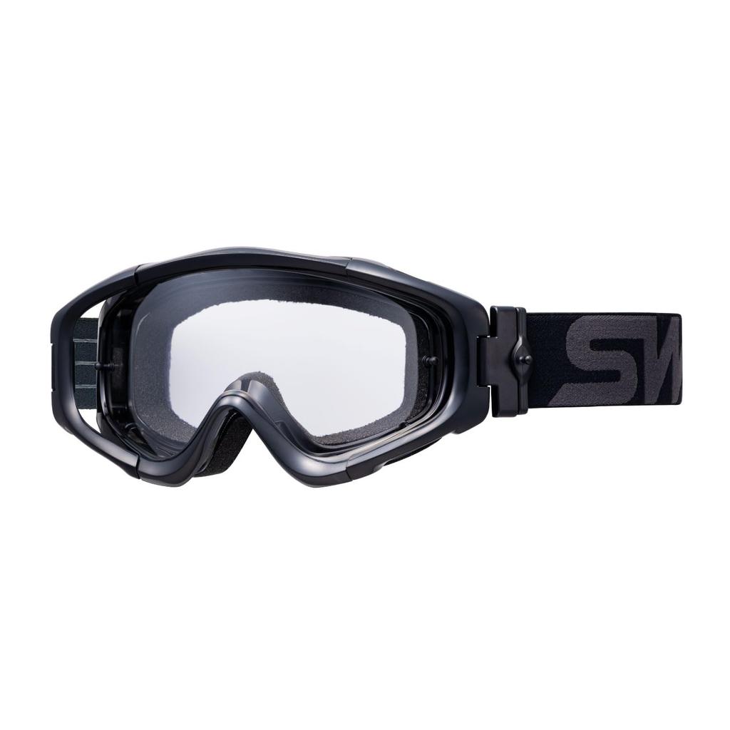 SWANS Motorcycle Clear X for Dirt Bikes and Motocross MX-TALON-PET C/BK Goggles, Black,