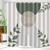 Merry Christmas And Happy New Year Shower Curtain,Santa Claus Elk Snowman Home Bathroom Decor, Bath Curtain With 12 Hooks