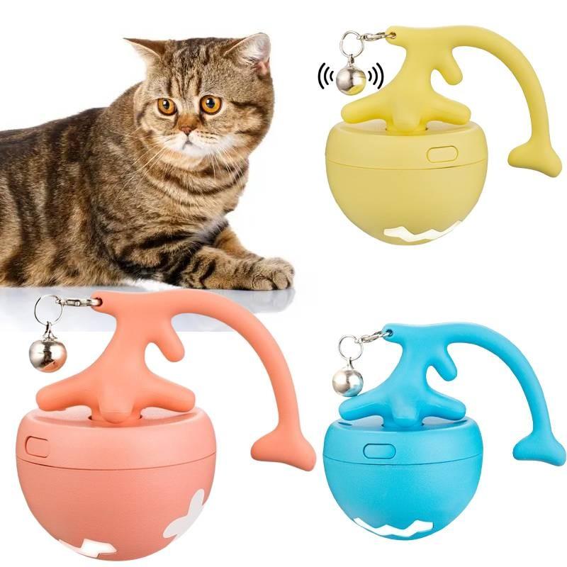 Interactive Led Light Up Fishbone Cat Rolling Ball Toy For Engaging Pet Playtime