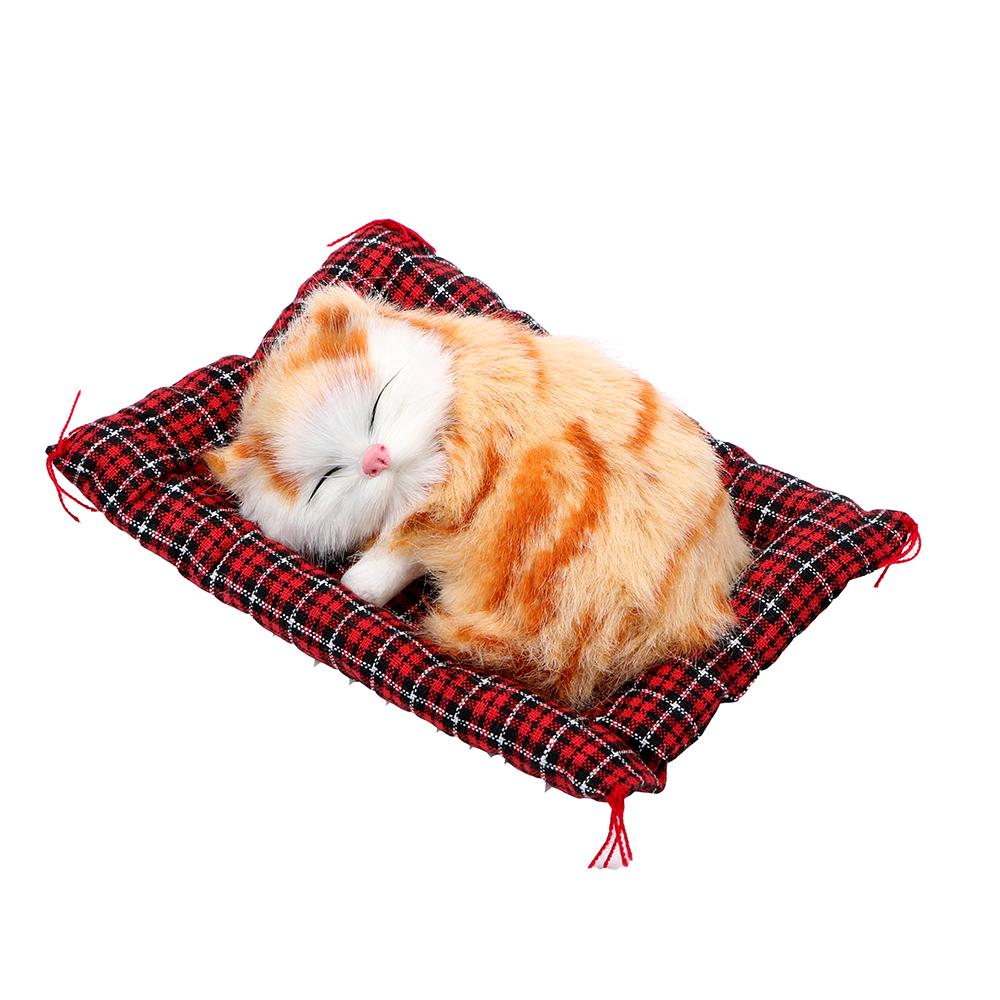 Cute Simulation Sleeping Cats Car Ornaments Car-styling Home Decoration Dashboard Decoration Lovely Plush Kittens Doll Toy