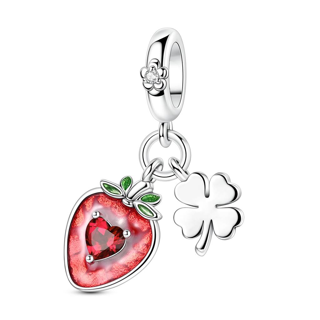 Copper Charm Original Fruit Cherry Peach Lemon Pendants Fit Bracelet Charm Diy Woman Jewelry