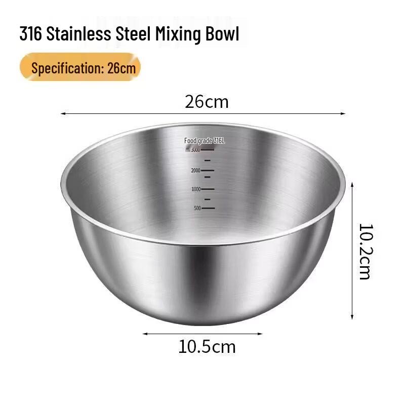 ZISIZ 316 Food Grade Stainless Steel Bowl