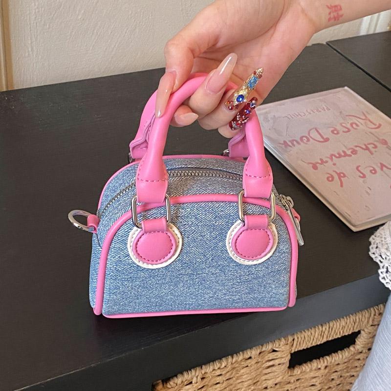 Contrast Color Leather Crossbody Bag 2026 New Mini Purse Cute Trend Lady Lipstick Bag Versatile Shoulder Phone Bag Day Clutches