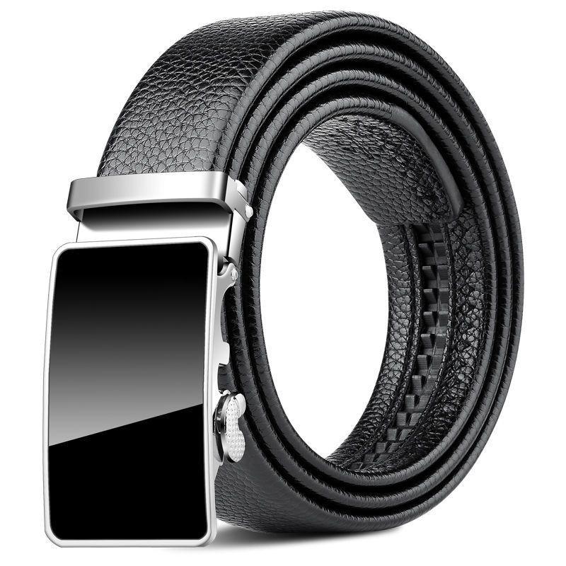 Men's Durable Automatic Buckle Leather Belt - Versatile Youth Business Trend Waistband