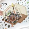 4Pcs DIY Scene Stickers 3D Miniature House Stickers Set Reusable Easy To Use DIY Projects Bookstore Scene Stickers