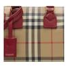 Burberry Mini Borsa Boston a Quadri Vintage con Bordi in Pelle Rossa e Ferramenta Dorata per l'Uso Quotidiano