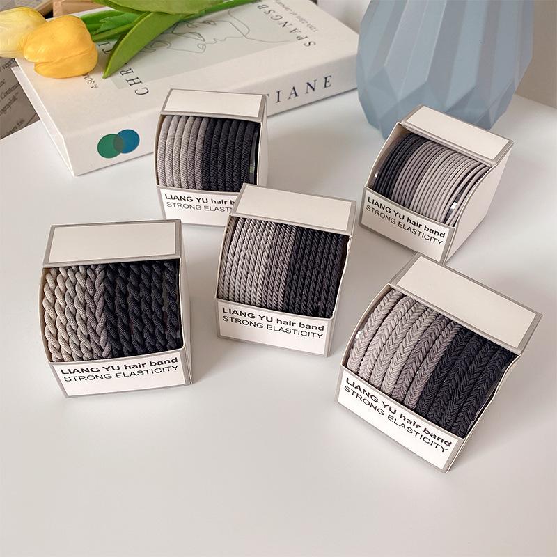 Fashion Hair Ties Set for Women Girls Simple Twist Elastic Rubber High Ponytail Hair Bands Hair Rope Hair Accessories Set