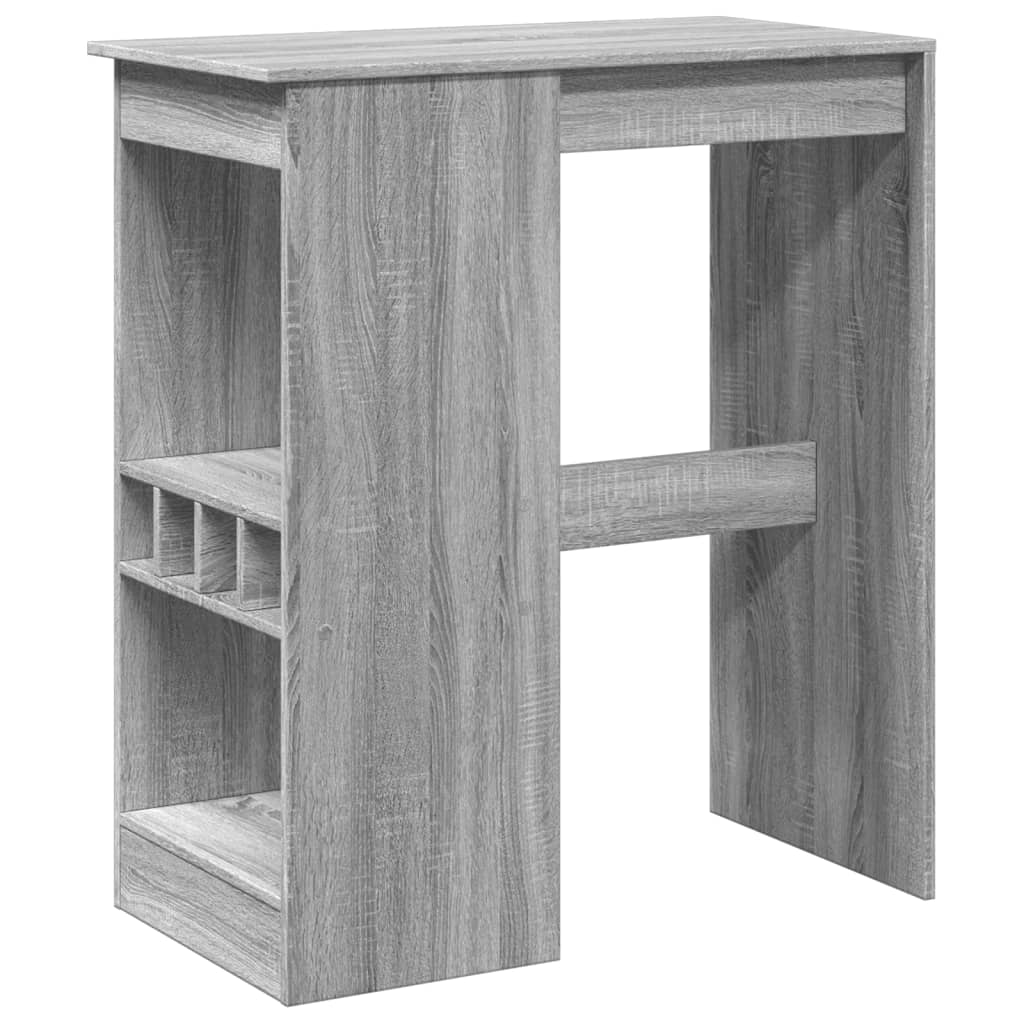 Bar Table with Shelf Grey Sonoma 90x47.5x103.5 cm Engineered Wood