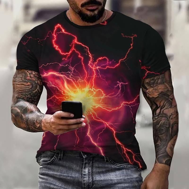 Lightning 3D Print T-shirt Men Women Fashion Streetwear Casual Short Sleeve T Shirts Oversized Harajuku Tees Kids Tops Clothing