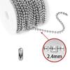 Stainless Steel Ball Chains Necklace with 20pcs Connectors Clasps Silver Bead Chain Dog Tags Ball Bead Chain Necklace